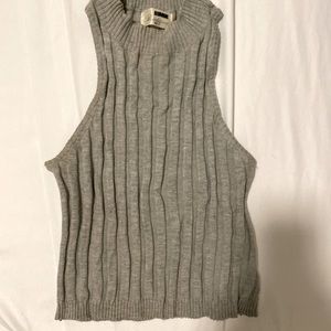 LF Rumour Grey Cropped Ribbed Tank